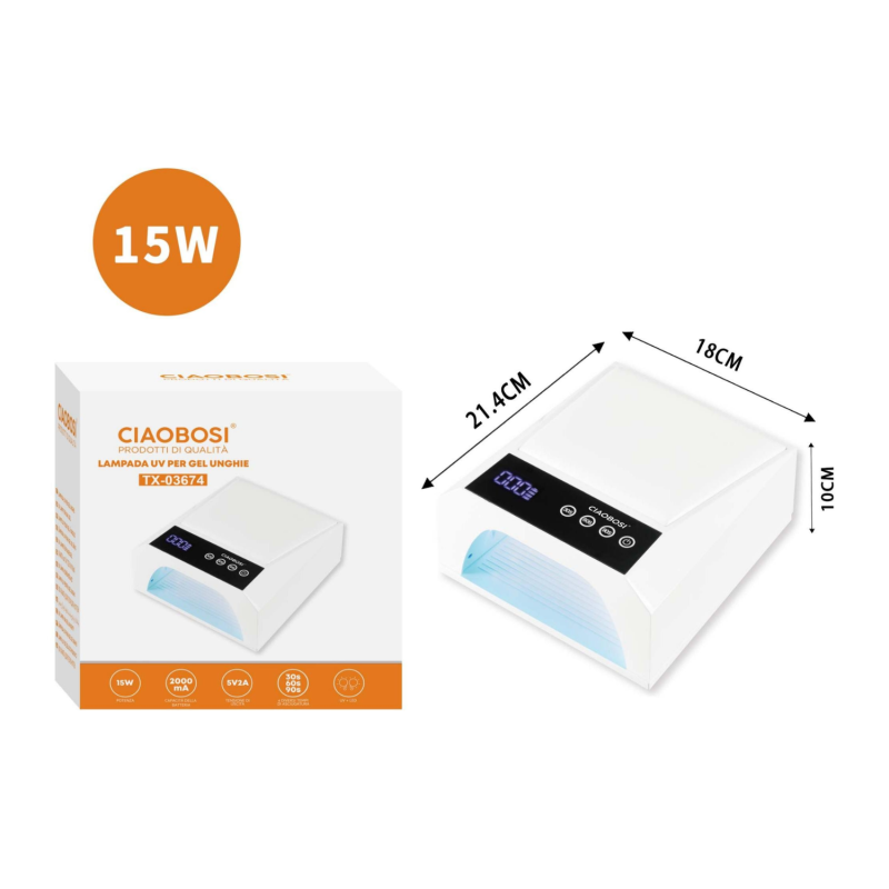 Lampe UV Digitale pour Ongles 15W CIAOBOSI TX-03674 Lampe UV Digitale pour Ongles 15W CIAOBOSI TX-03674