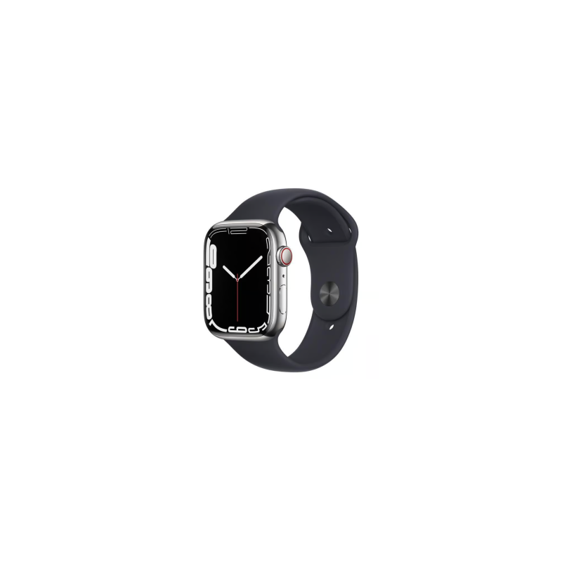 Apple Watch Series 7 Cellulaire 41mm Argent Acier Inoxydable avec Bracelet - Grade A avec Boîte et Chargeur