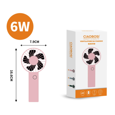 Portable Mini Fan CIAOBOSI TX-04667 – 6 Speeds Pink
