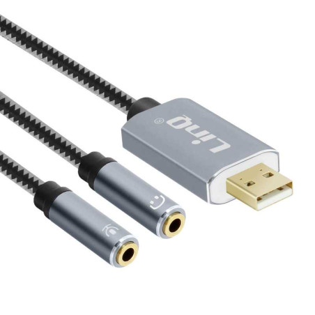 Adaptateur audio USB double jack 3,5 mm LinQ U3532