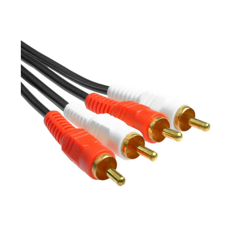 Câble audio LinQ 2R50 – 2 RCA mâles vers 2 RCA mâles 5 m nylon tressé