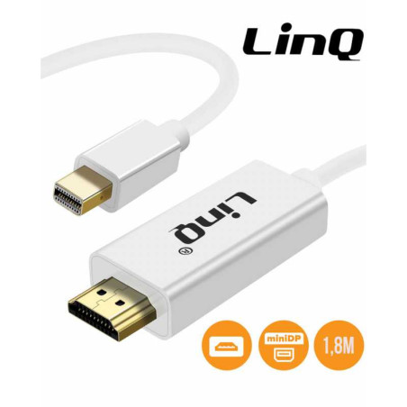 Video Cable LinQ MDH-18B – Mini DisplayPort to HDMI 1.8 m