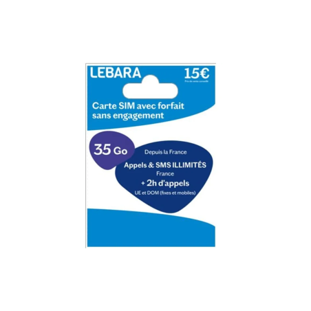 Carte SIM Prépayée Lebara Mobile illimité +35 Go d’Internet sans engagement | Smarty Paris