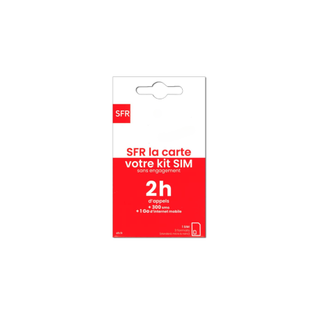 Carte SIM Prépayée SFR 2h d'Appels + 300 SMS + 1Go Internet Sans Engag