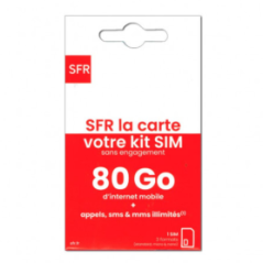 Carte SIM Prépayée SFR La Carte Connect Mobile illimité +80 Go d’Inter