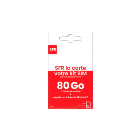 Carte SIM Prépayée SFR La Carte Connect Mobile illimité +80 Go d’Inter