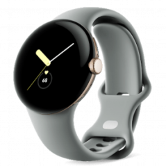 Google Pixel Watch (LTE) - Boitier Champagne doré Bracelet Vert Sauge