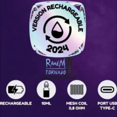 Vapoteuse Fumot RandM Tornado 7 000 bouffées 15 ml