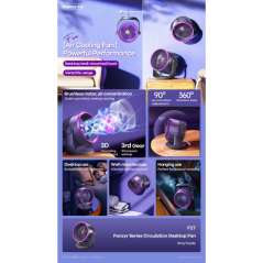 Ventilateur de bureau REMAX F27 gris violet | Smarty
