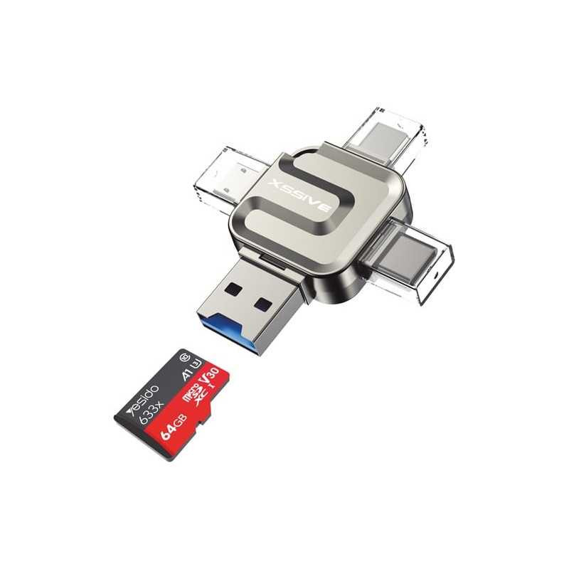 Lecteur de cartes XSSIVE XSS-OT20N – 4-en-1, USB 3.0 Lecteur de cartes XSSIVE XSS-OT20N – 4-en-1, USB 3.0