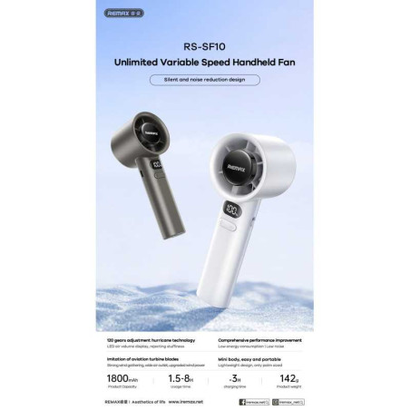 Ventilateur portable REMAX RS-SF10 – Argent