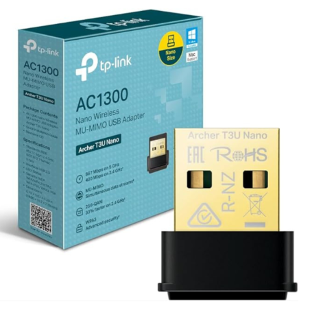 USB Wi‑Fi Adapter TP-Link T3U Nano – AC1300 MU-MIMO