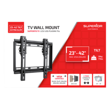Tilting TV Wall Mount Superior Electronics SUPSTV008 – 23 to 42 inches, VESA 200, 35 kg