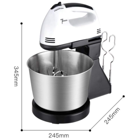 Electric Mixer ECO 7 Speeds – 2L Stainless Steel Bowl White