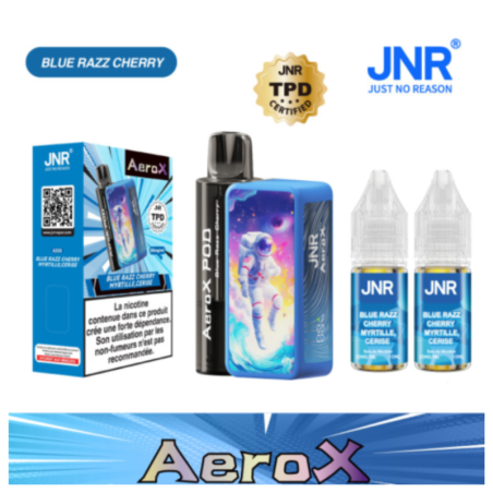 Vapoteuse E-Liquide Rechargeable - JNR AeroX - 32000 puffs - Myrtille, Cerise