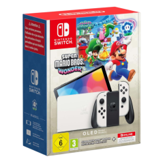 Console Nintendo Switch OLED + Super Mario Wonder + 12 Mois 