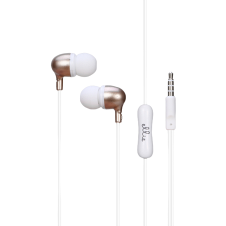 Wired Earphones Ellietech AT206 – jack, hands-free, gold