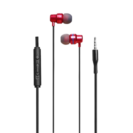Wired Earphones Ellietech AT209 – jack, hands-free, red