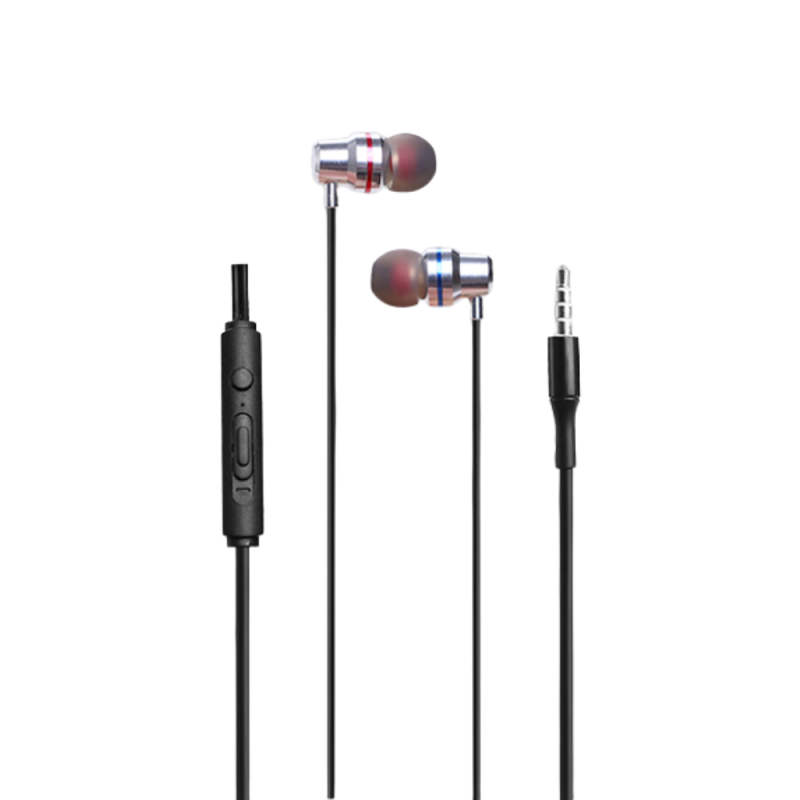 Wired Earphones Ellietech AT209 – jack, hands-free, silver Wired Earphones Ellietech AT209 – jack, hands-free, silver
