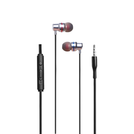 Wired Earphones Ellietech AT209 – jack, hands-free, silver