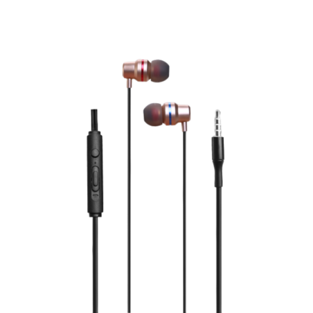 Wired Earphones Ellietech AT209 – jack, hands-free, gold