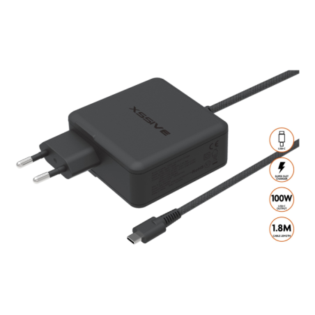 Chargeur secteur USB-C GaN 100W ultra rapide Xssive XSS-100W 1.8MW - Blanc
