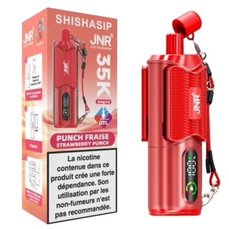 Vapoteuse E-Liquide Rechargeable - JNR SHISHASIP - 35K - Punch Fraise