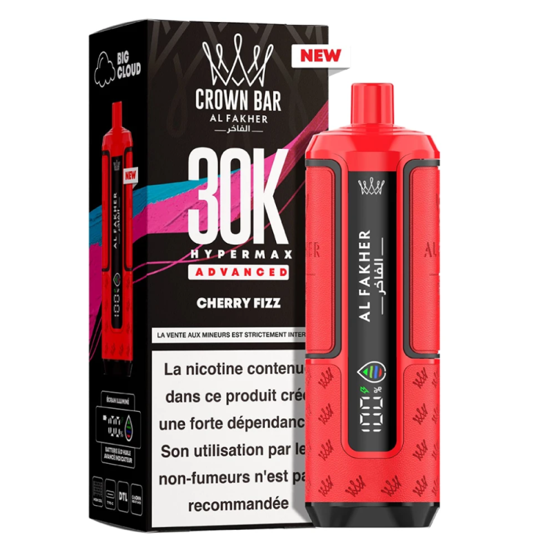 Vapoteuse E-Liquide Rechargeable - AL FAKHER - 30000 Puffs - Cherry Fizz Vapoteuse E-Liquide Rechargeable - AL FAKHER - 30000 Puffs - Cherry Fizz