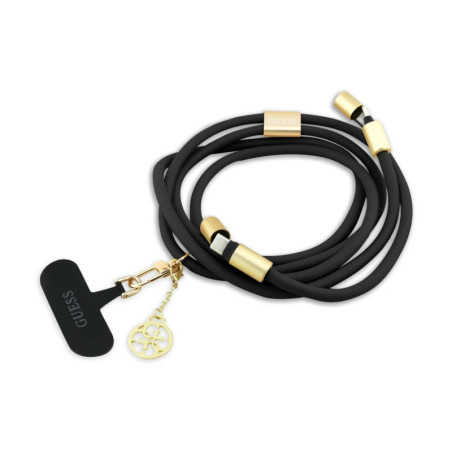 Câble Collier Ajustable Tressé avec 4G Charm USB-C / USB-C Guess GUCCUCNY4GDK - 1.5M - Noir