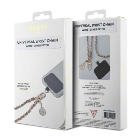 Chaîne universelle HDSP PU Saffiano avec charme 4G longueur max 15 cm GUESS GUOUCHSAMC4K – Noir
