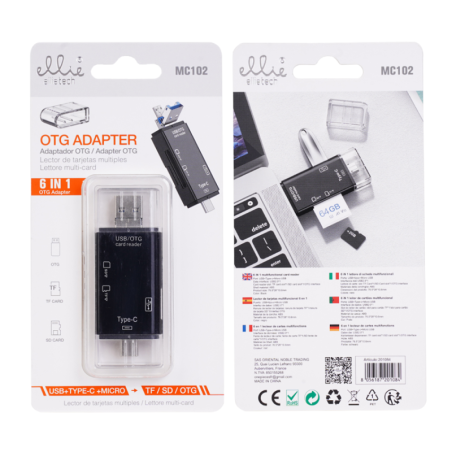 Card Reader Ellietech MC102 – 6-in-1, OTG