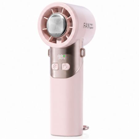 Mini Ventilateur Portable Pliable 100 Vitesses 3600mAh USB-C FC11 - Rose