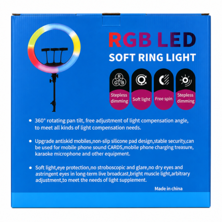 Anneau lumineux de remplissage 22" RGB LED pour photo et vidéo - 56*56CM - Sans trépied