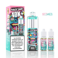 RAZZBAR 40K+ Puffs - Pêche Fruits Rouges | Smarty Paris 18e