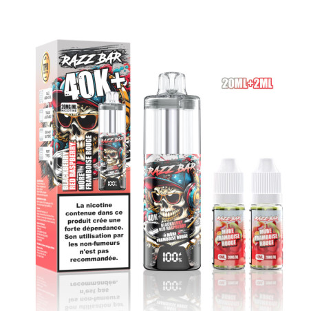 RAZZBAR 40K+ Puffs - Mûre Framboise Rouge