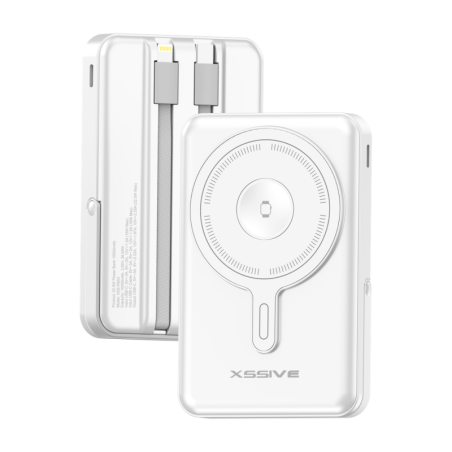 Powerbank magnétique 3en1 15W avec câble 10000mAh XSSIVE XSS-PB53W - Blanc