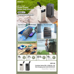 Batterie externe REMAX RPP-161 50 000 mAh PD 27 W gris