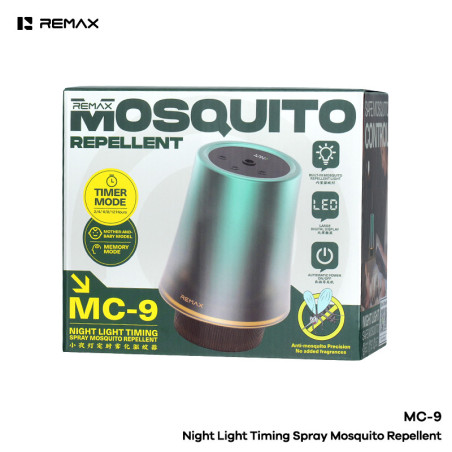 Diffuseur Anti-Moustiques avec Veilleuse et Brumisateur Remax MC-9 - Dégradé Cyan