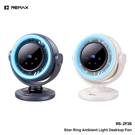 Ventilateur de Bureau avec Lumière d'Ambiance 4000mAh Remax RS-ZF26 - Noir