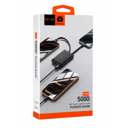 Power Bank 5000mAh Type-C + Lightning - WUW Y164 - Blanc