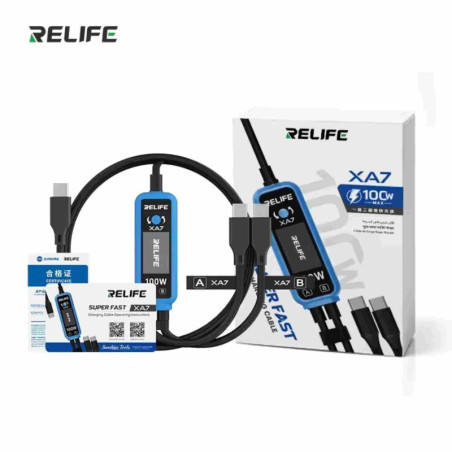 Câble de Charge Rapide 1-en-2 avec Affichage Numérique RELIFE XA7