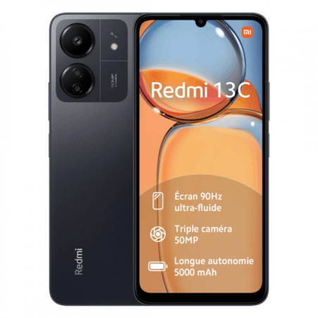 Xiaomi Redmi 13C 128 Go Noir - EU - Neuf - Gaming Réf. T0100