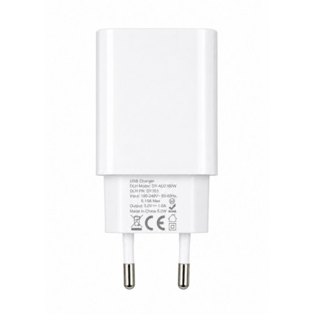 Mains Adapter DLH USB-A DY-AU2160W – 5 W, White, Bulk