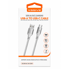 Câble USB-A vers USB-C XSSIVE XSS-BR-AC-1M Charge Rapide 120W 6A 1M