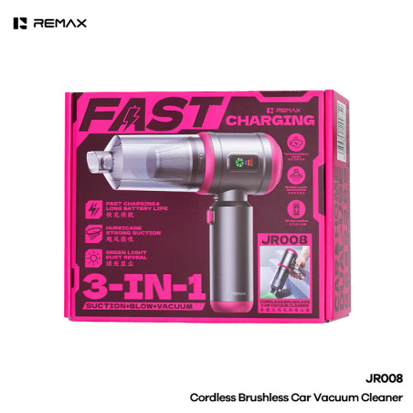 REMAX Aspirateur de Voiture Sans Fil à Moteur Sans Balais JR008