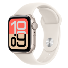 Montre Connectée Apple Watch Series SE 3 GPS 44mm Aluminium Lumière stellaire Avec Bracelet Sport M/L - Neuf | Smarty Paris