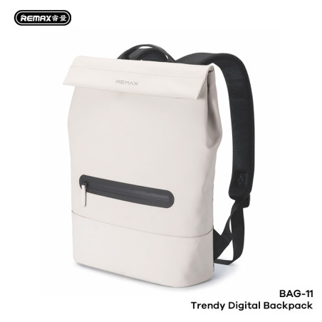 Sac À Dos Professionnel Pour Ordinateur REMAX BAG-11, 14 Pouces, Résistant À L’Eau, Léger, Rangement Multicouche, Blanc