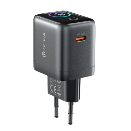 Chargeur GaN 45W + Porte USB-C Devia Ultra 10 - Noir