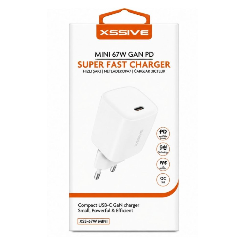 Chargeur Super Rapide GaN PD 67W Mini XSSIVE XSS-67W MINI - Blanc Chargeur Super Rapide GaN PD 67W Mini XSSIVE XSS-67W MINI - Blanc