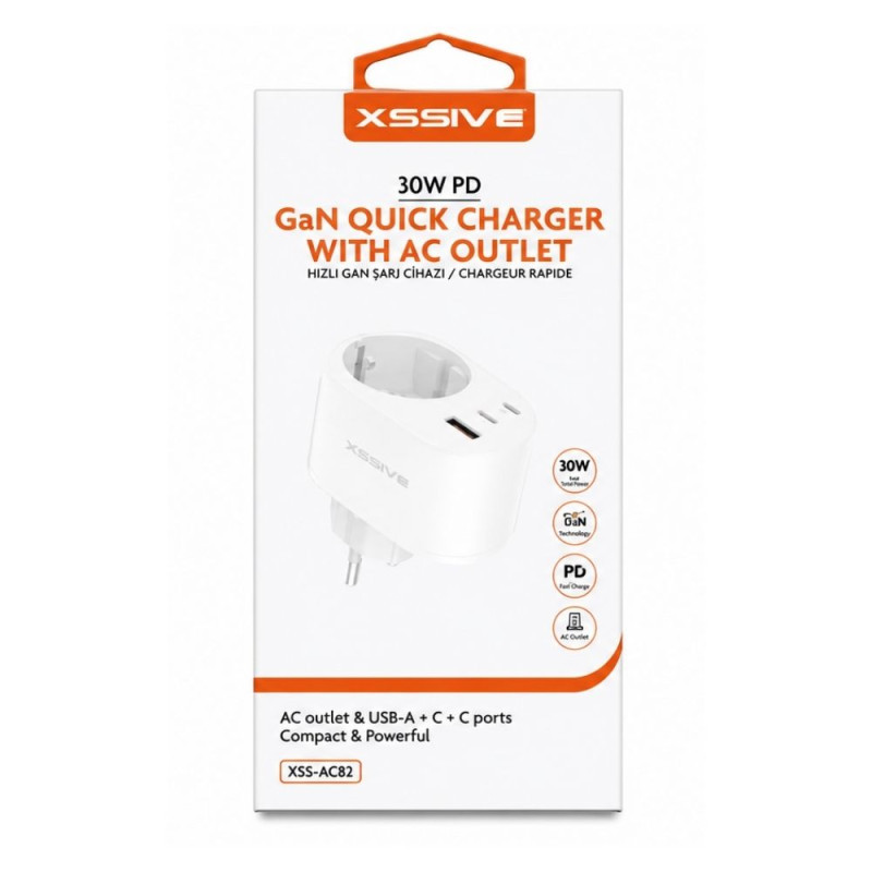 Chargeur Rapide PD 30W avec Prise Secteur XSSIVE XSS-AC82 - Blanc Chargeur Rapide PD 30W avec Prise Secteur XSSIVE XSS-AC82 - Blanc